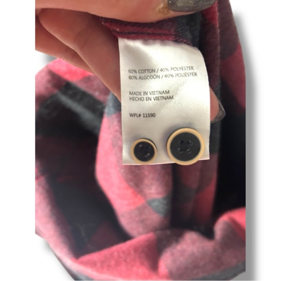 Weatherproof Vintage Cream and Orange Label Red/Black Classic Plaid Long Sleeve - Picture 10 of 16